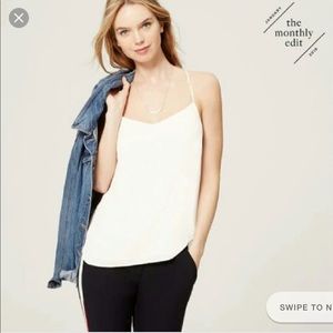 Loft white Racerback cami small petite